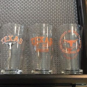 University of Texas pint glasses - set of 3